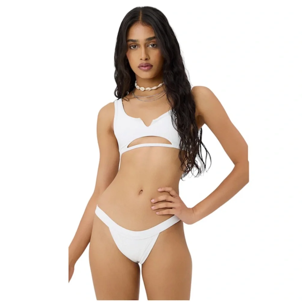 Frankie’s Bikinis Cole Ribbed Scoop Bikini Top NWT XL